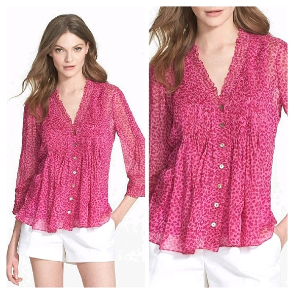 Diane Von Furstenberg Silk Layla Pink Top 4